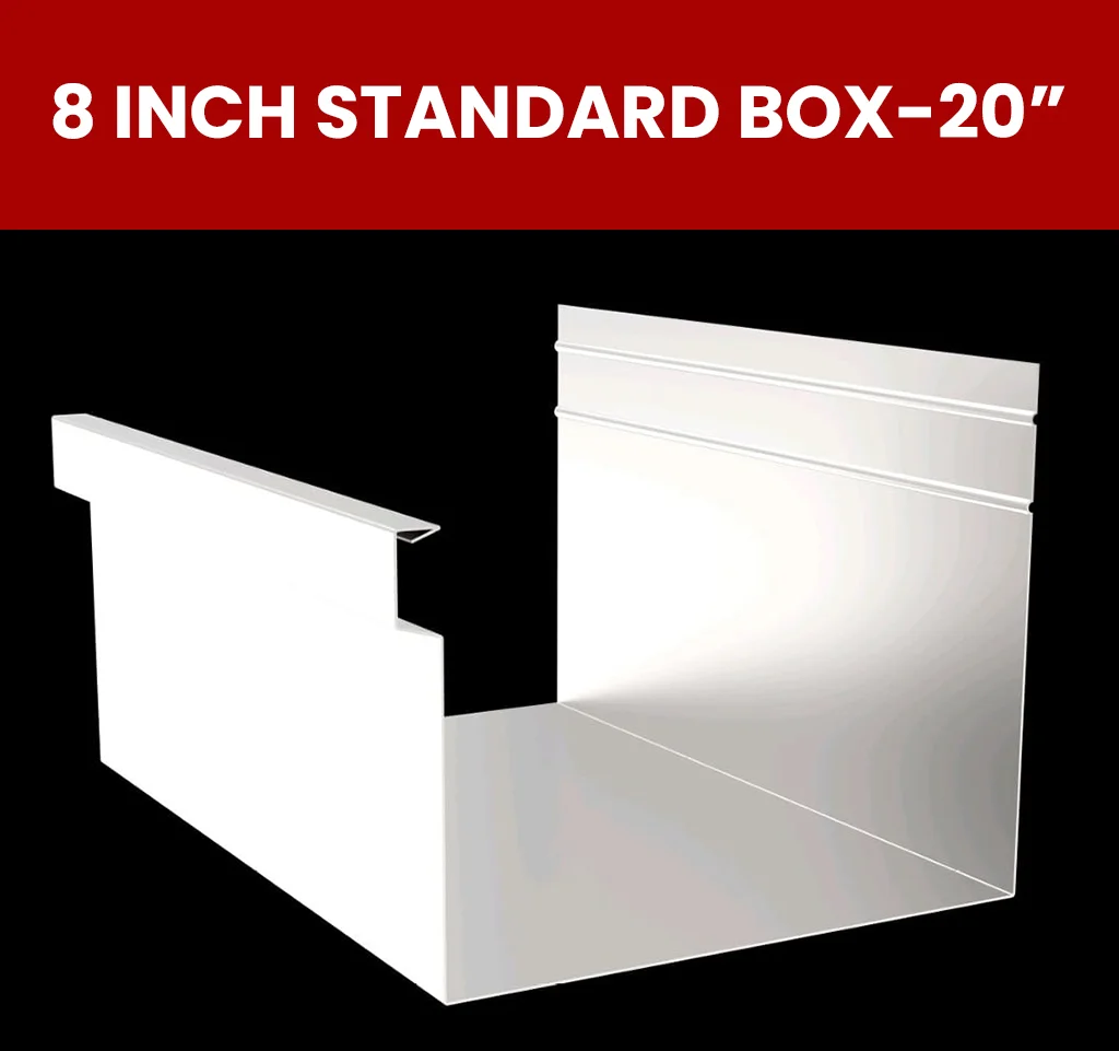 8 inch box 20 seamless gutter machine fabricating a large 8 inch box gutter for residential homes.